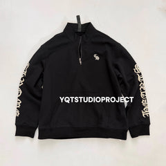 Chrome Hearts Men's And Women's Spring/Fall Fashion Casual Solid Color Collared Half-Zip Sweatshirt Solid Color Relaxed Wide Leg Pants Suit Set #79526