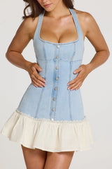 Denim Mini Dress In Light Denim
