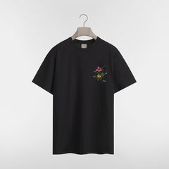 DIOR Dior Secret Garden Print T-Shirt with Relaxed Fit Black Cotton Knit #387157