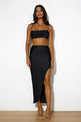 She'S Got The Charm Midi Skirt Black
