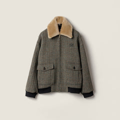 MiuMiu Women's Fall/Winter Fashion Casual Lapel Shearling Collar Zipper Long Sleeve Jacket #79545