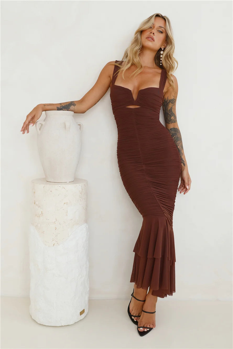 Party Pal Maxi Dress Chocolate