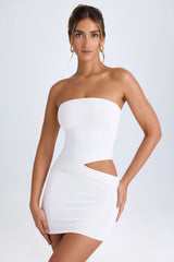 Cut-Out Bandeau Mini Dress In White