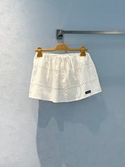 MiuMiu Triangle Cotton Hollow Skirt #386415