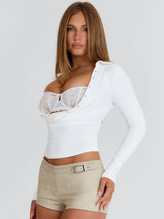 Marian Mini Shorts Beige