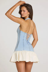 Denim Mini Dress In Light Denim