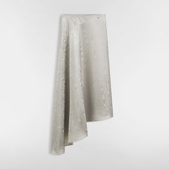 DIOR Draped Top Gray Asymmetric Mid-Length Skirt Moiré-Effect Silk Jacquard #386392
