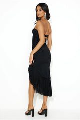She'S Adored Strapless Mesh Midi Dress Black