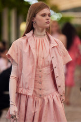CHANEL Jacket Silk Taffeta Light Pink #386909