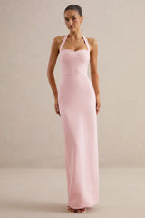 Heloira | Light Pink Sweetheart-Neck Maxi Dress