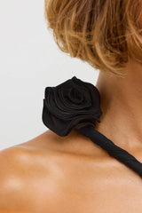 Jersey Asymmetric Cut Out Maxi Dress In Black