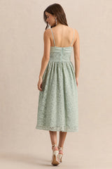 Gloriana | Sage Lace Sweetheart-Neck Midi Dress