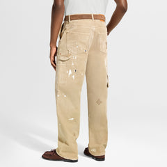 LOUIS VUITTON Embellished Denim Carpenter Pants #386539