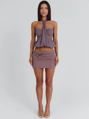 Eleannor Mini Skirt Taupe