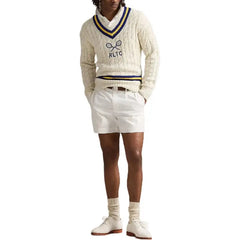 Ralph Lauren Men's Polo Solid Color V-neck Pullover Long-sleeved Autumn And Winter Knitted Wool Polo