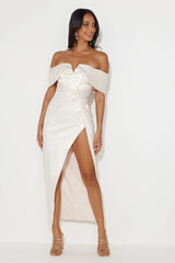 Formal Affair Satin Maxi Dress Pearl