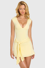 Modal Wrap Mini Dress In Butter