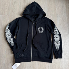 Chrome Hearts 925 Sterling Silver Hardware Classic Flower Arm Zipper Sweatshirt #333189