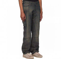 Amiri Men's All-Over Jacquard Denim Pants Four-Season Patchwork Solid-Color Cotton Straight-Leg Trousers Ngvp #2575