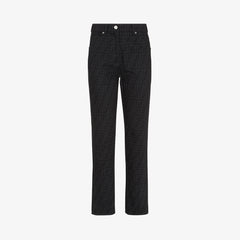 Fendi FF Motif Denim Jacket Long Jeans Jeans Black #333143