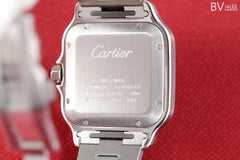 Cartier Santos Silver-plated Pearlescent Roman Numerals Watch #389533