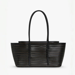 Alaia Mina Cutout Shoulder Bag Design Fashionable Women's Retro Solid Color Casual Temperament Vienne Cutout Carved Pattern  Bag Bags #81633