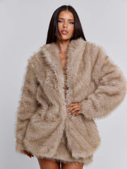 Nahla Long Jacket Tan