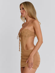 Oraya Mini Dress Tan