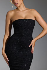 Embellished Corset Gown In Black
