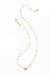 Tatum June Short Pendant Necklace Gold White CZ Mix