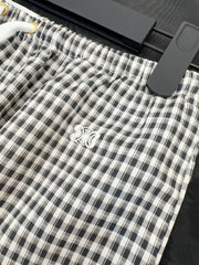 Celine Silk Cotton Blend Plaid Pants #387902