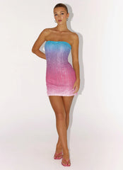 Step Closer Sequin Knit Mini Dress - Disco Ombre
