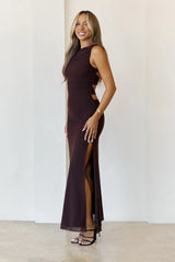 Secret Of The Sun Mesh Maxi Dress Brown
