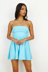 Caught Feelings Romper Blue