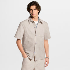 LOUIS VUITTON Damier 3D Light Denim Short-Sleeved Shirt and Shorts #387212