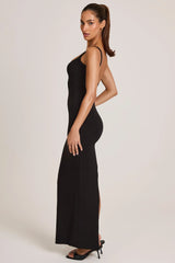 Modal Square Neck Maxi Dress In Black
