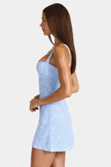 Lace Mini Dress In Arctic Blue