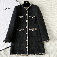Chanel Solid Color Round Neck Single Breasted Jacket #333196