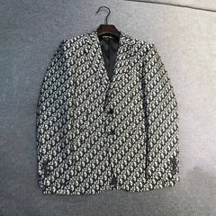 Dior Men's Fall/Winter Fashion Classic V Neck Single Breasted Jacquard Suit Jacket #79329