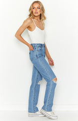 Abrand A 94 High Straight Georgia Rip Blue Jeans