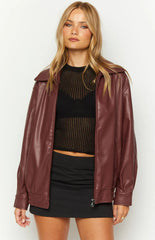Abbi Pu Red Bomber Jacket