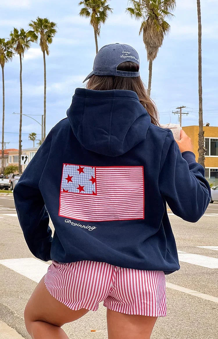 Beginning Navy Usa Hoodie