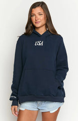 Beginning Navy Usa Hoodie
