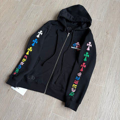 Chrome Hearts Classic 925 Silver Zipper Pull Colorful Zip Sweatshirt #333188