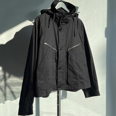 Lemaire Men's Fall And Winter Black Simple Loose Silhouette Paratrooper Workwear Zipper Jacket Tide Ngvp #2636