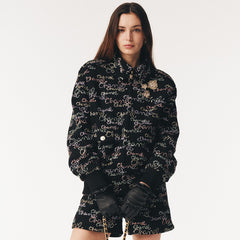 Chanel 25B Autumn And Winter Lapel Embroidered Wool AllOver Logo Belted Long Sleeved Jacket Casual Shorts Suit #332731
