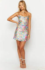 Come And Get It Pink Floral Mini Dress