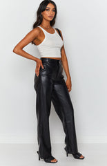 Cool Shade Pu Pants Black