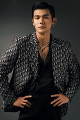 Dior Men's Fall/Winter Fashion Classic V Neck Single Breasted Jacquard Suit Jacket #79329