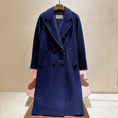 MaxMara Women's Fall/Winter Fashion Classic Solid Color V Neck Single Breasted Long Sleeve Mid Length Coat Jacket #79426